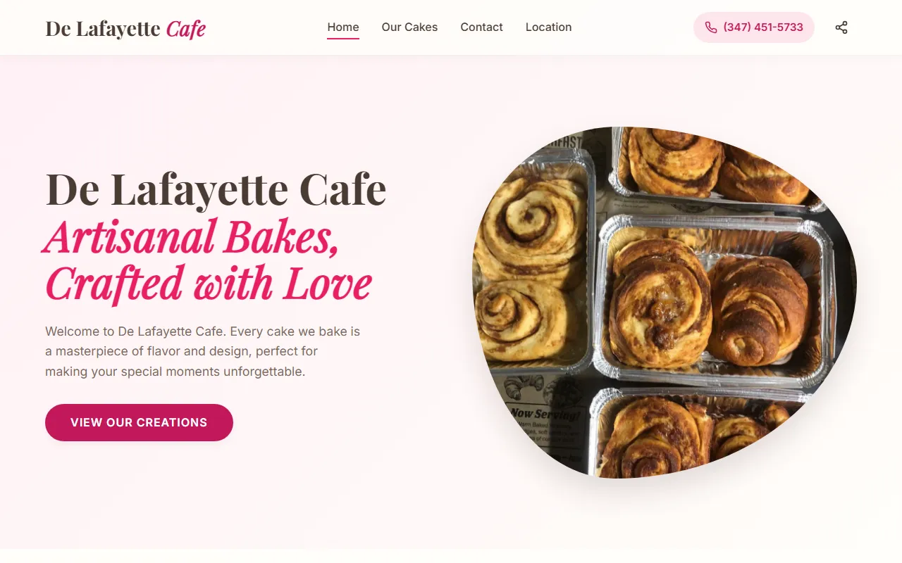 De Lafayette Cafe artisanal bakery website