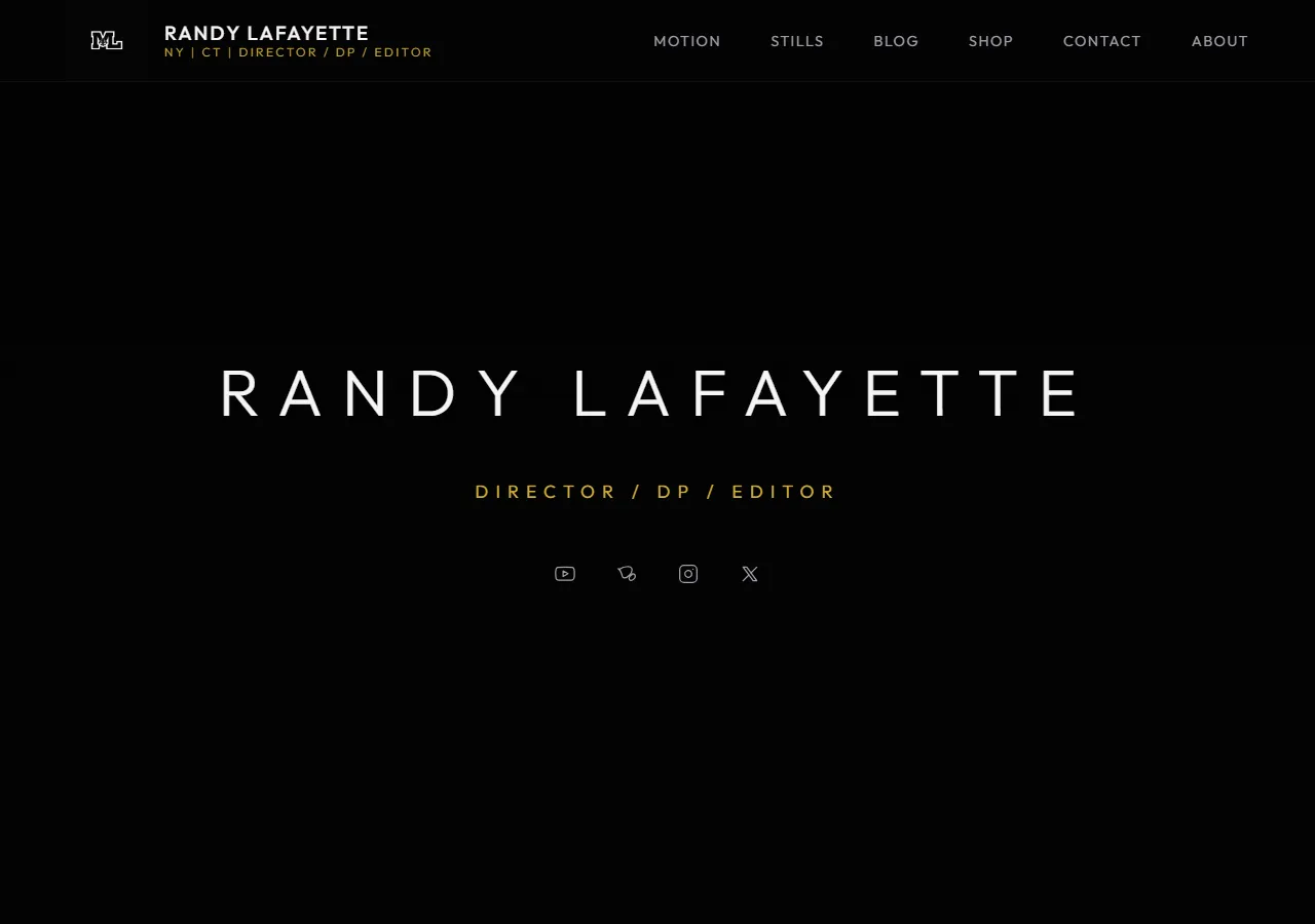 Randy Lafayette cinematographer portfolio website